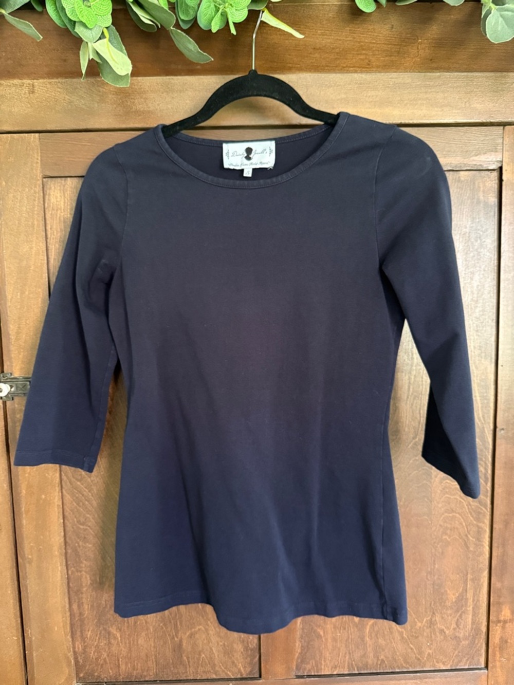 Navy 3/4 Sleeve Layering Top